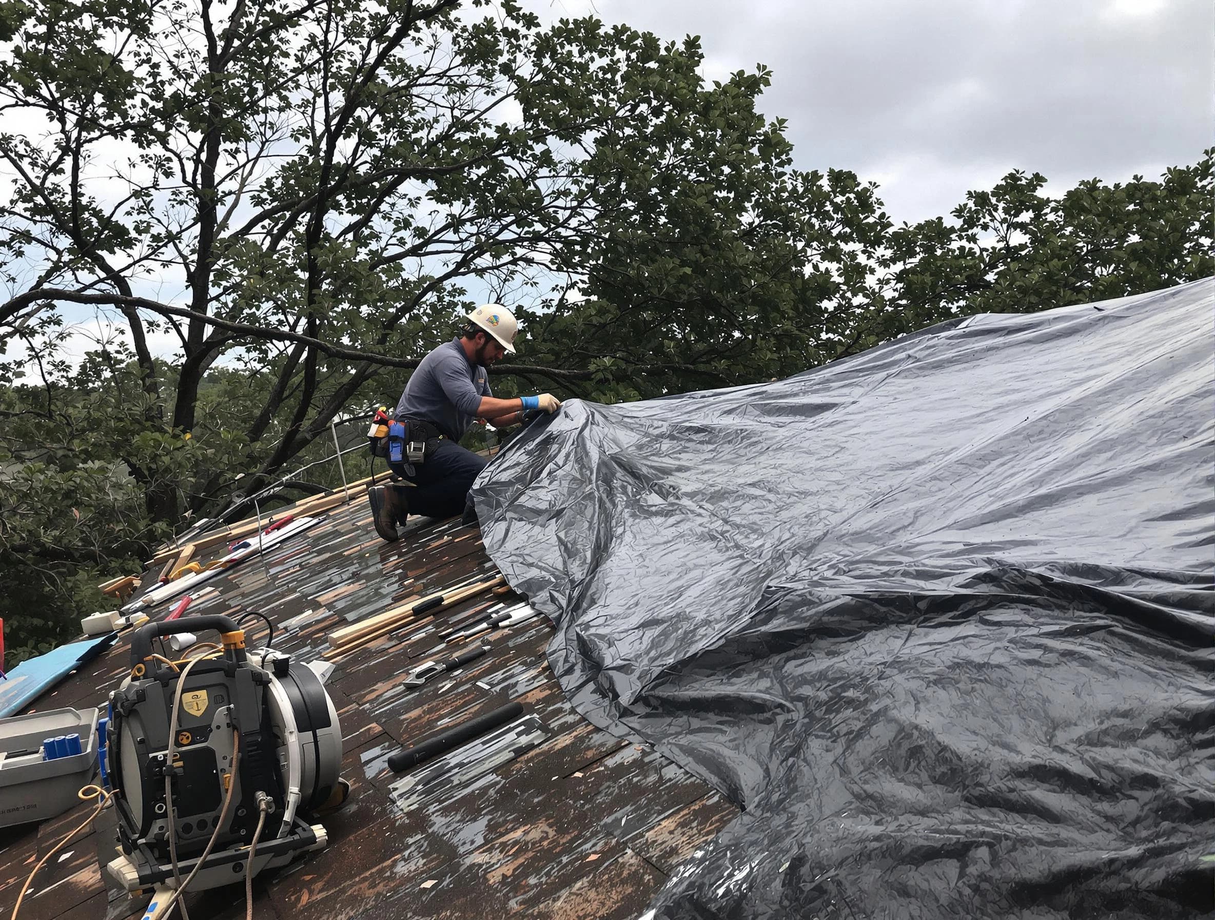 Mayfield Heights Roofing Company responding to an emergency roof repair call in Mayfield Heights, OH